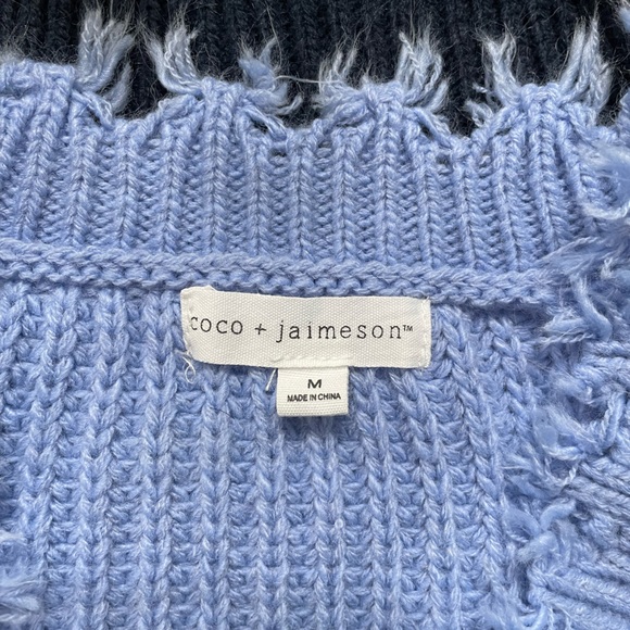 Coco + Jaimeson V-neck stripe deconstructed sweater - Picture 5 of 5